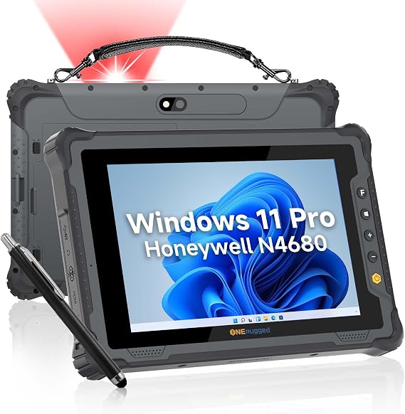 Rugged Tablet with Barcode Scanner M80J, 8 inch Windows 11 Pro Enterprise Tablet w/Honeywell N4680 Scan Engine, 1D/2D QR Inventory Scanner, 8GB+128GB Industrial Work PC for WMS, Retail