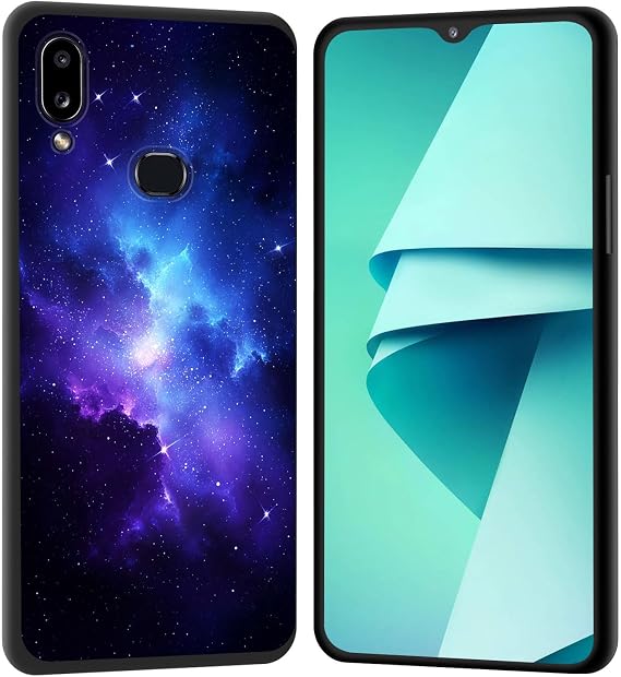 for Galaxy A30 Case,Soft Silicone Rubber Bumper Case Shockproof Full-Body Protective Case Cover for Samsung Galaxy A30,Blue Purple Cosmic Nebula