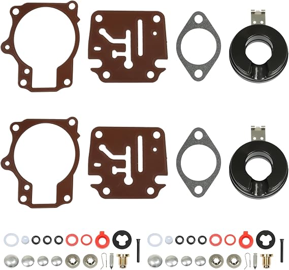 ALL-CARB 2 x Carburetor Carb Repair Kits and Float Replacement for Johnson Evinrude 50 55 60hp