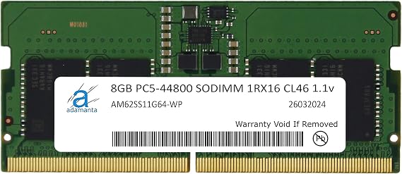 Adamanta 8GB (1x8GB) Compatible with ASUS ROG Flow X16 (2023) GV601, GV601VI, GV601VV Gaming Laptop DDR5 5600MHz PC5-44800 SODIMM 1Rx16 CL46 1.1v 262 Pin Notebook Memory RAM Module Upgrade