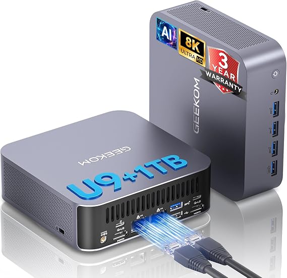 GEEKOM GT15 Max Mini PC,Intel Core Ultra9 285H(99 TOPS)|32GB DDR5+1TB SSD