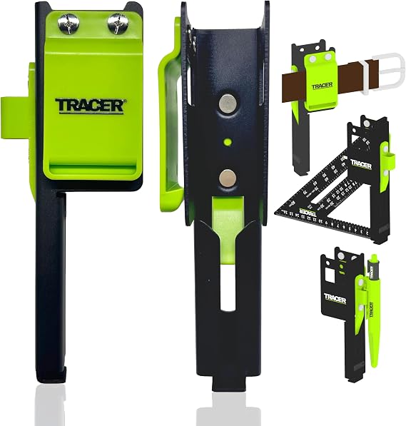 TRACER Metal Carpenter Square Holster for Belt | 7" Framing Square Holder