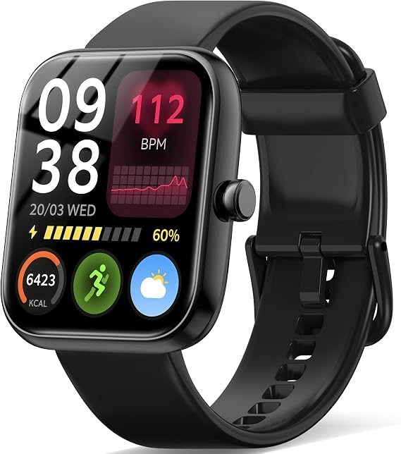 Smart Watch, 2026 Improved Performance Mode, Compatible with iPhones, Android, Bluetooth Call Function, 1.83-inch Large Screen, SMS/Line Notifications, Smart Watch, Activity Meter, Thin, Lightweight
