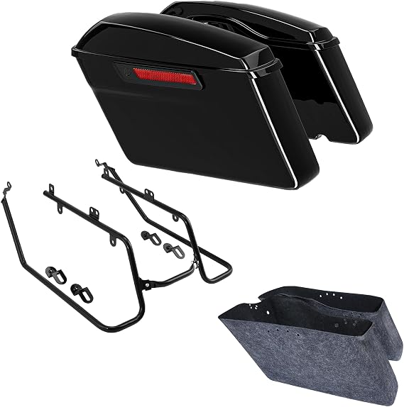 TCMT Hard Saddlebags & Conversion Brackets Kit Fit For Harley Dyna Model 2008-2017 Street Bob Fat Bob Low Rider Super Glide Wide Glide Switchback