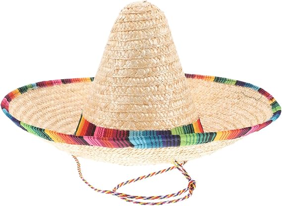 CLISPEED Beige Straw Sombrero Hat for Mexican Themed Parties and Outdoor Activities, Comfortable and Resistant to Deformation, Suitable and Adults with cm Diameter