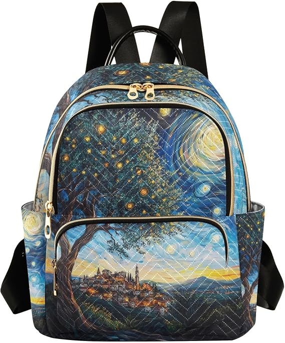 Mini Backpack for Women Starry Night Mini Backpack Purse Lightweight Small Daypack, 8.5L