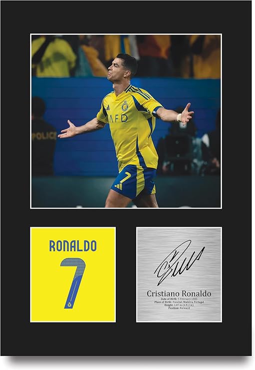 HWC Trading Cristiano Ronaldo Al-Nassr Gifts Printed Signed Autograph Picture for Football Fans and Supporters - A4 Portrait