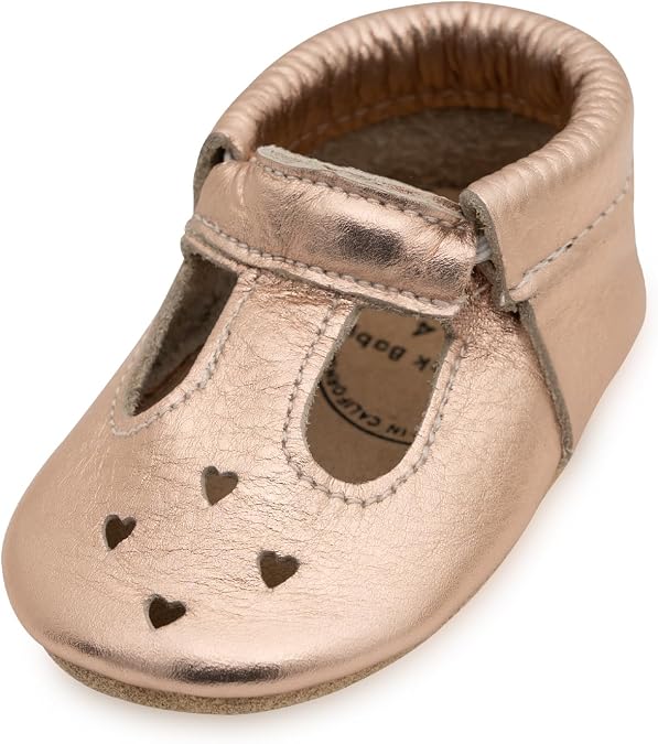 BirdRock Baby Mary Jane Moccasins - Genuine Leather Soft Sole Baby Girl Shoes for Newborns, Infants, Babies, and Toddlers