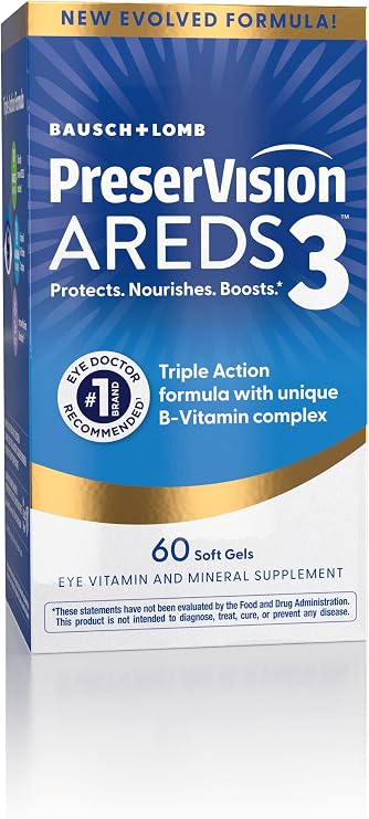 PreserVision AREDS3 Eye Vitamins Macular Supplement, 60 Softgels