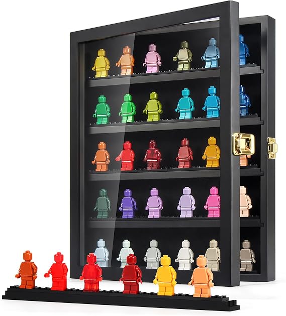 Minifigure Display Case for Collectibles, Mini Figure Display Case Wall Mount, 11 x 13.4 inches Black