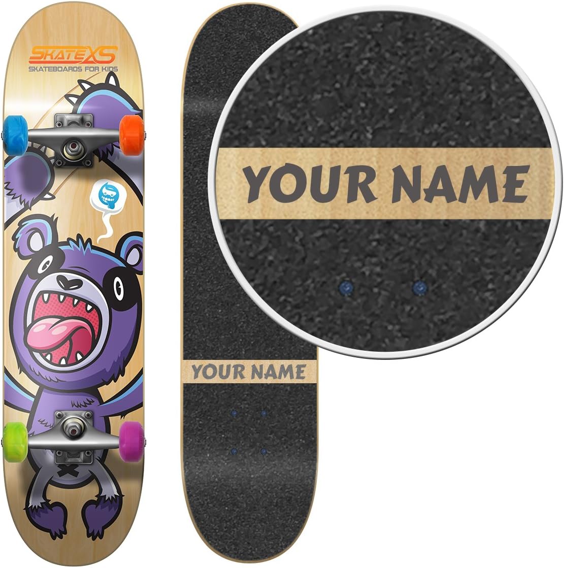 Personalized SkateXS Beginner Panda Street Kids Skateboard