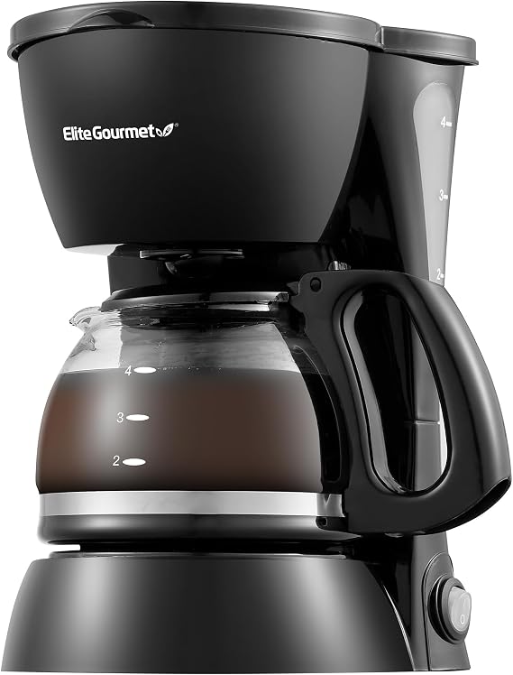 Elite Gourmet EHC4128 Automatic 4-Cup Drip Coffee Maker, Black