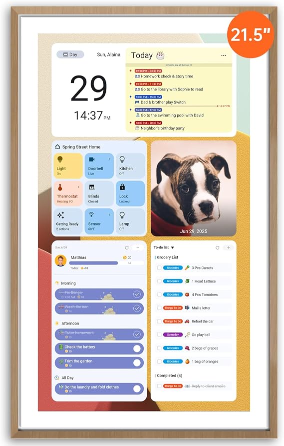Apolosign Calendar 21.5 inch Digital Calendar & Chore Chart, Smart Touchscreen Interactive Display for Family Schedules Wall Mount Included, Great for Organizing Your Planner