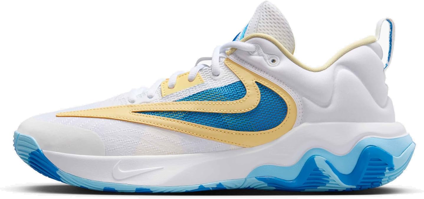 Nike Giannis Immortality 3 Basketball Shoes (DZ7533-101, White/Light Laser Orange/Soft Yellow) Size 8.5