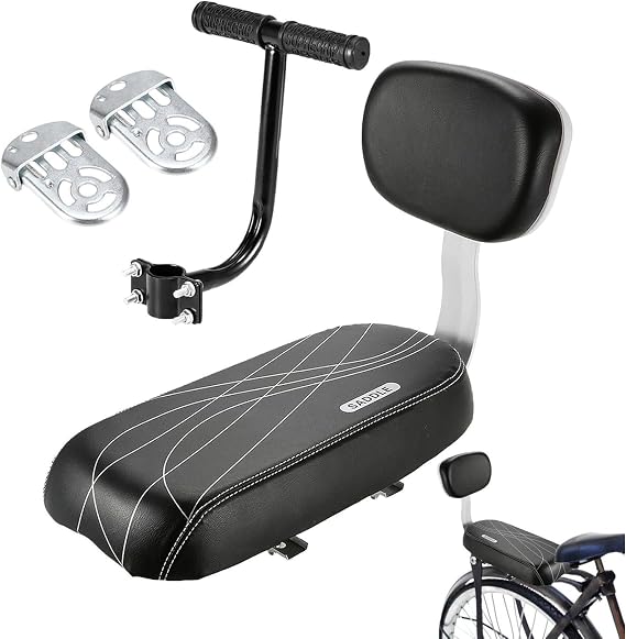 Bicycle Front Child Seat Rear Child Bicycle Seat | Child Riding | Child Bike Carrier Seat Rear with PU Leather Cushion and Backrest | Rear Seat Universal Rear Seat Cushion for Child Safety