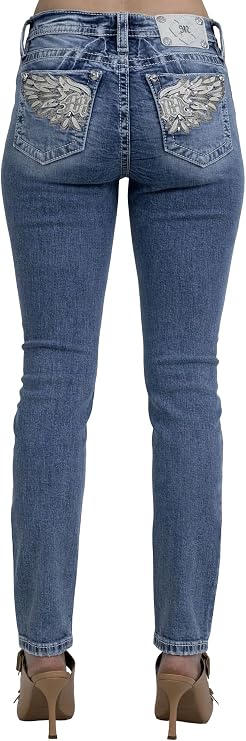 Miss Me Women's Soaring Wings Embellished Mid-Rise Skinny Jeans