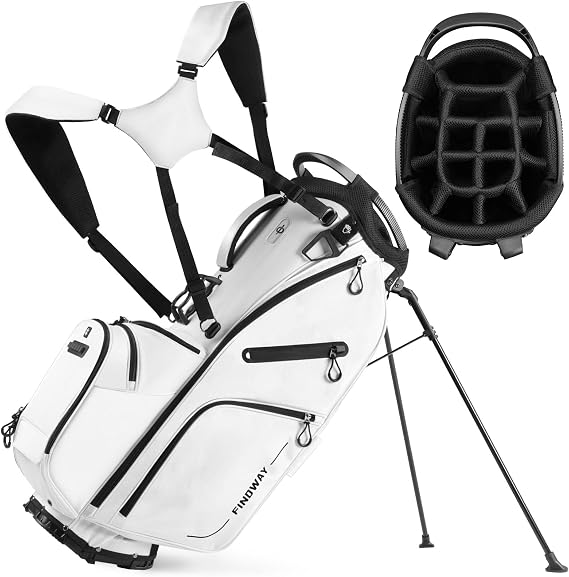 Findway Golf Stand Bag, 14 Way Top Divider Golf Clubs Storage and Hybrid Bags with Adjustable Dual-Strap for Men and Women