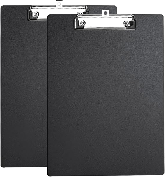 Clipboard A4, 2 Packs Plastic Clipboards Writing-Pad with Duty Clip