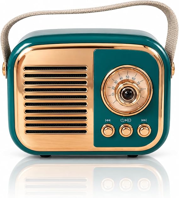ARVALERetro Tasarım Bluetooth Hoparlörlü Radyo – Taşınabilir Kablosuz Müzik Çalar, USB/AUX/TF Kart Destekli