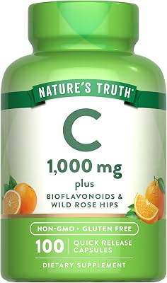 Natures Truth Vitamin C 1000mg | 100 Capsules | with Wild Rose Hips & Bioflavonoids | Non-GMO & Gluten Free Supplement