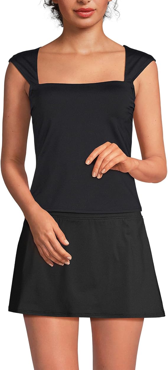 Womens Square Neck Underwire Square Back Tankini Swimsuit Top