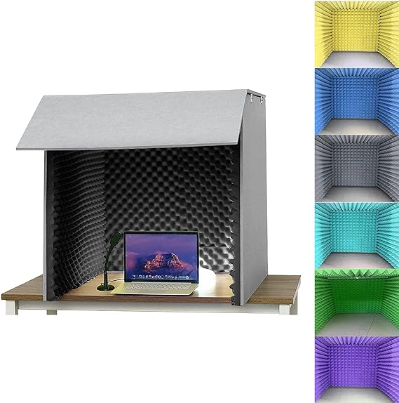 Portable Sound Recording Vocal Booth Box,Desktop Soundproof Cover,Vocal Booth Portable Vocal Booth, Sound Absorbing Shield,Sound Proof Foam Panels to Filter Voc