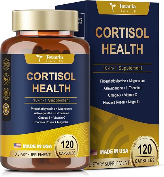 Totaria Cortisol Supplement for Women 120 Vegan Capsules Hormone Balance | with Ashwagandha,Magnesium,Rhodiola Rosea,L Theanine Mood, Focus, Sleep Support (Pack of 1)