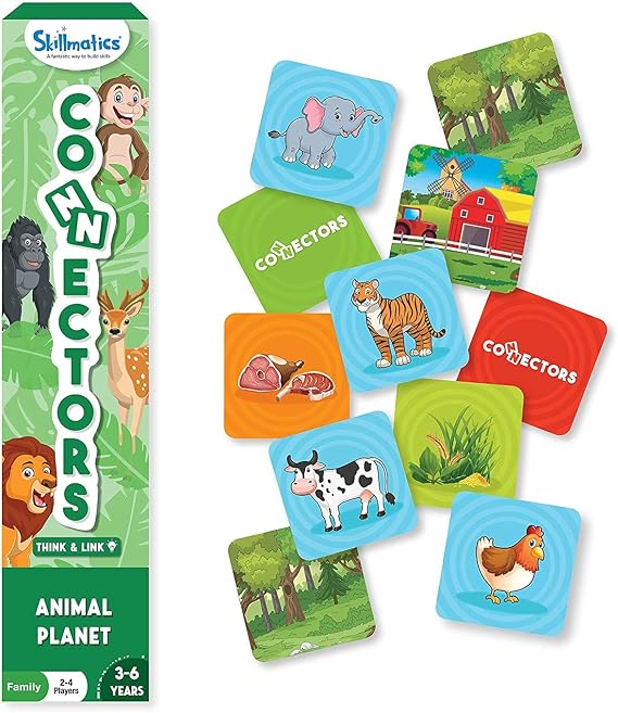 Skillmatics Educational Game Connectors Animal Planet | Fun Learning Game of Connections, Strategy & Matching, Ages 3 to 6