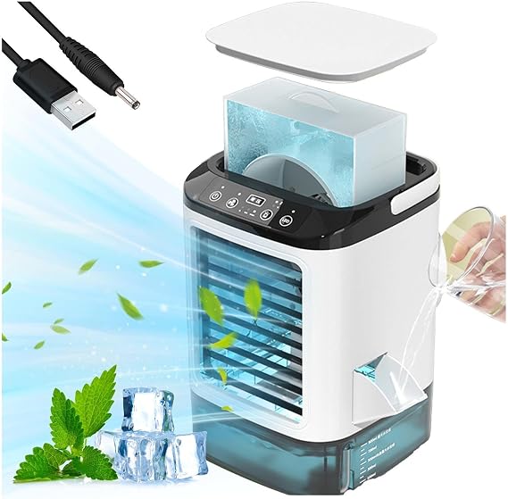 With Ice Box Evaporative Air Cooler, Air Conditioner Silent Atomization Room Cooling Solutions Ice Fan Air Cooler