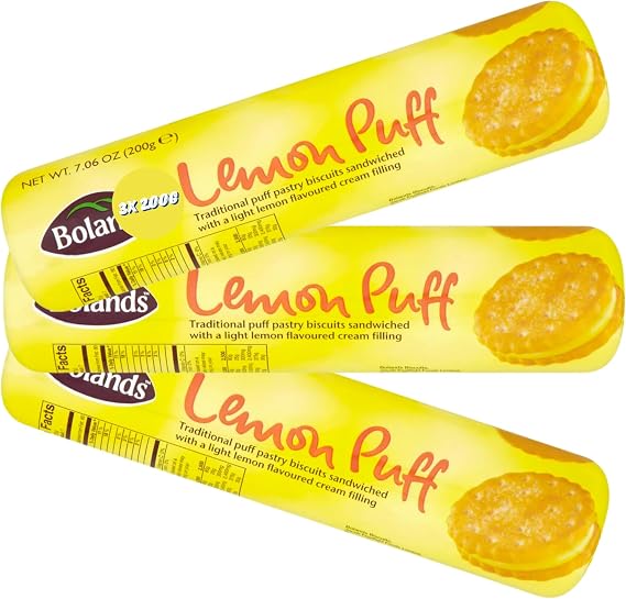 Pastry Biscuits Bundle With Boland Lemon Puffs 200g (3 Pack Bundle)