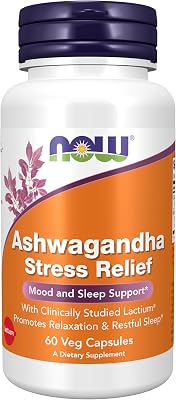 Now Supplements, Ashwagandha Stress Relief, Mood and Sleep Support, with Clinically Studied Lactium, Promotes Relaxation & Restful Sleep, 60 Veg Capsules
