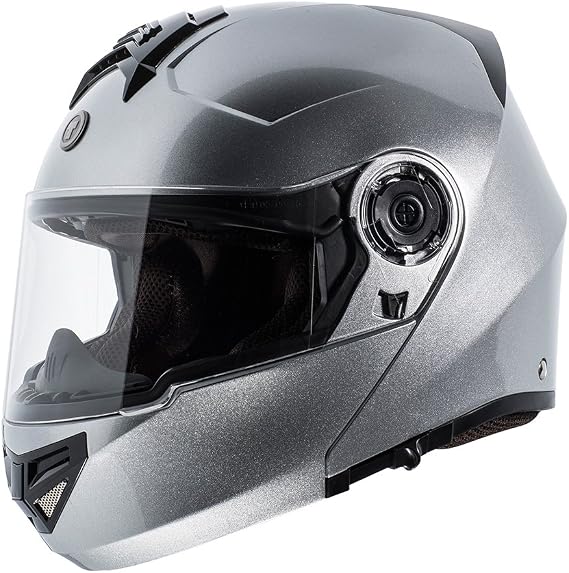 TORC T27 Full Face Modular Motorcycle Helmet with Graphic and Flip-Down Sun-Shield (Rebel Star)