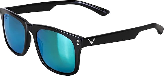 Callaway Men's Atlas Golf Sunglasses, Black with Blue Lens