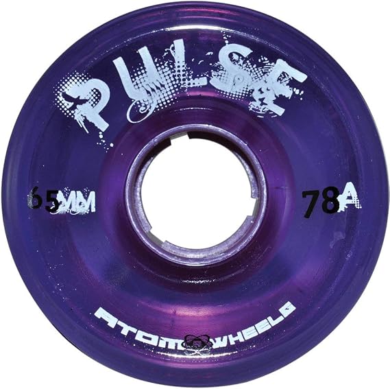 Atom Skates Pulse Outdoor Quad Roller Wheels 78A, Purple, Set of 8, 65mm x 37mm