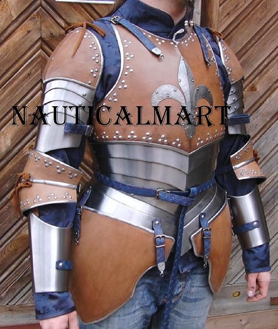 LARP Armor Fantasy Medieval Costume Armor Steel Armour Breastplate with Arm Set
