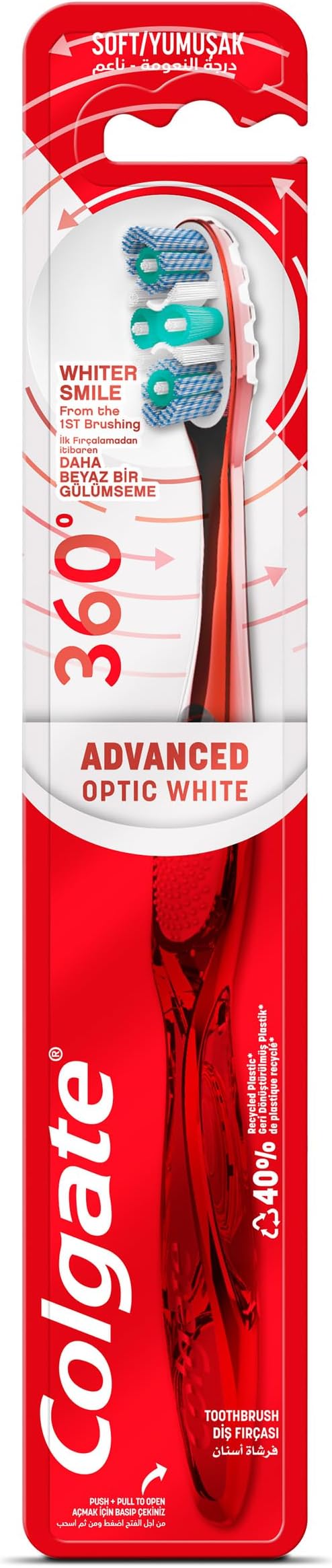 Colgate 360 Gelişmiş Optik Beyaz Yumuşak Beyazlatıcı Diş Fırçası