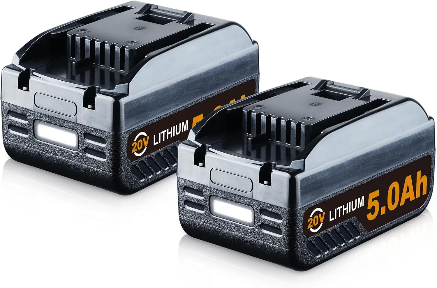 VINIDA 2P 5.0Ah 20V Battery Lithium-ion Replacement for Worx 20V Battery Compatible with Worx Battery 20V WA3520 WA3525 WA3575 WG151s WG155s WG251s WG255s WG890 WG891 Tools