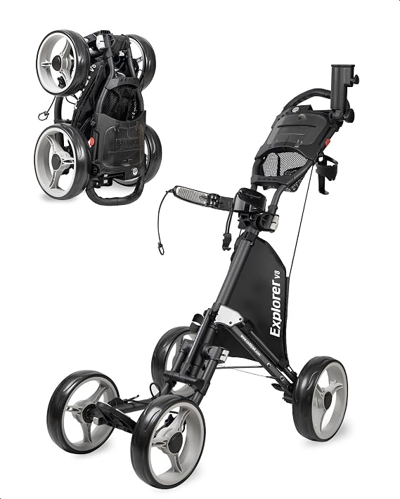 CaddytekCaddyTek Superlite 4 Wheel Golf Push Cart, Explorer Version 8 -