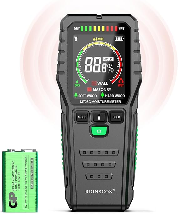 Pinless Moisture Meter Non-Invasive Digital Wood Humidity Tester