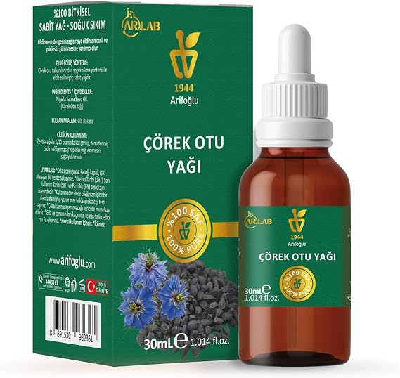 Arifoğlu Çörek Otu Yağı%100 Saf Arlab Çörek Otu Yağı 30ml, Pure Black Cumin Oil, Soğuk Sıkım