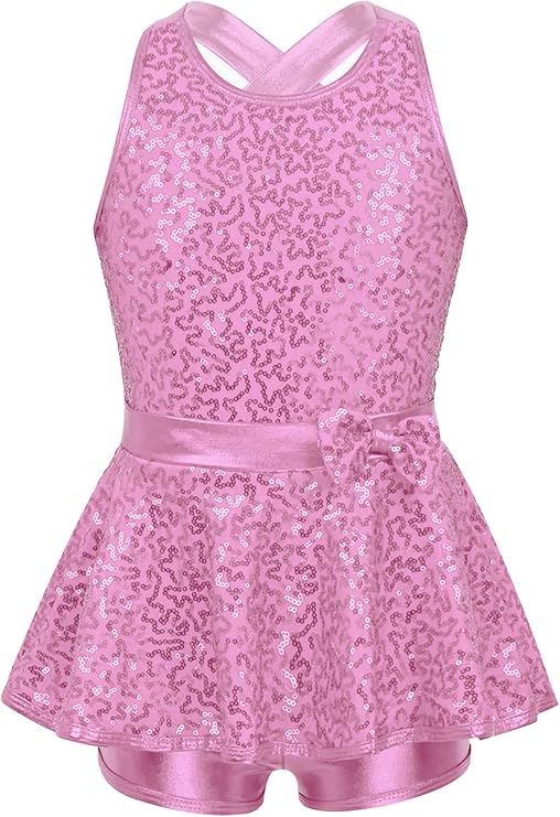 Yhong Girls Shiny Sequins Ballet Dance Dress Halloween Ballerina Cosplay Costumes Birthday Party Dancewear