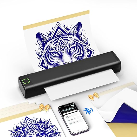 Portable Tattoo Stencil Printer, Bluetooth Tattoo Printer, Black