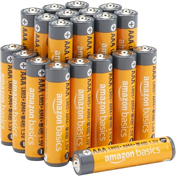 Amazon Basics 20-Count Long-Lasting AAA Alkaline Batteries, 1.5V, 10-Year Leak-Proof Shelf Life for Remote Controls, Flashlights