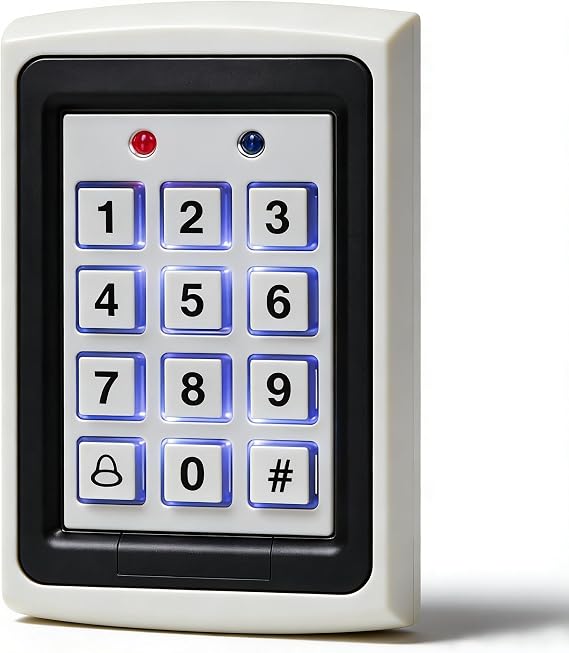 DIY Installation Indoor Access Control Keypad,RFID 125KHz,1000-Users,backlit keypad, Zinc Alloy Housing, 12V DC Single Door Entry System,Suitable for all electromagnetic locks