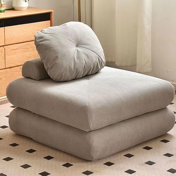 Folding Sofa Bed Convertible Sleeper Chair with Pillow Foldable Mattress Portable Fold Out Chair Bed Comfy Floor Sofa Lounge for Living Room Bedroom Futon Sofa Bed Boneless Folding Sofas