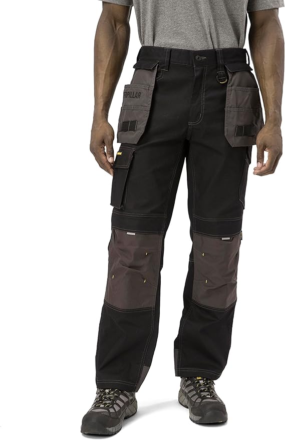 Caterpillar H2O Defender Water Resistant Work Pants for Men with Reinforced Knees, Bellowed Cargo Pocket and Tool Bags