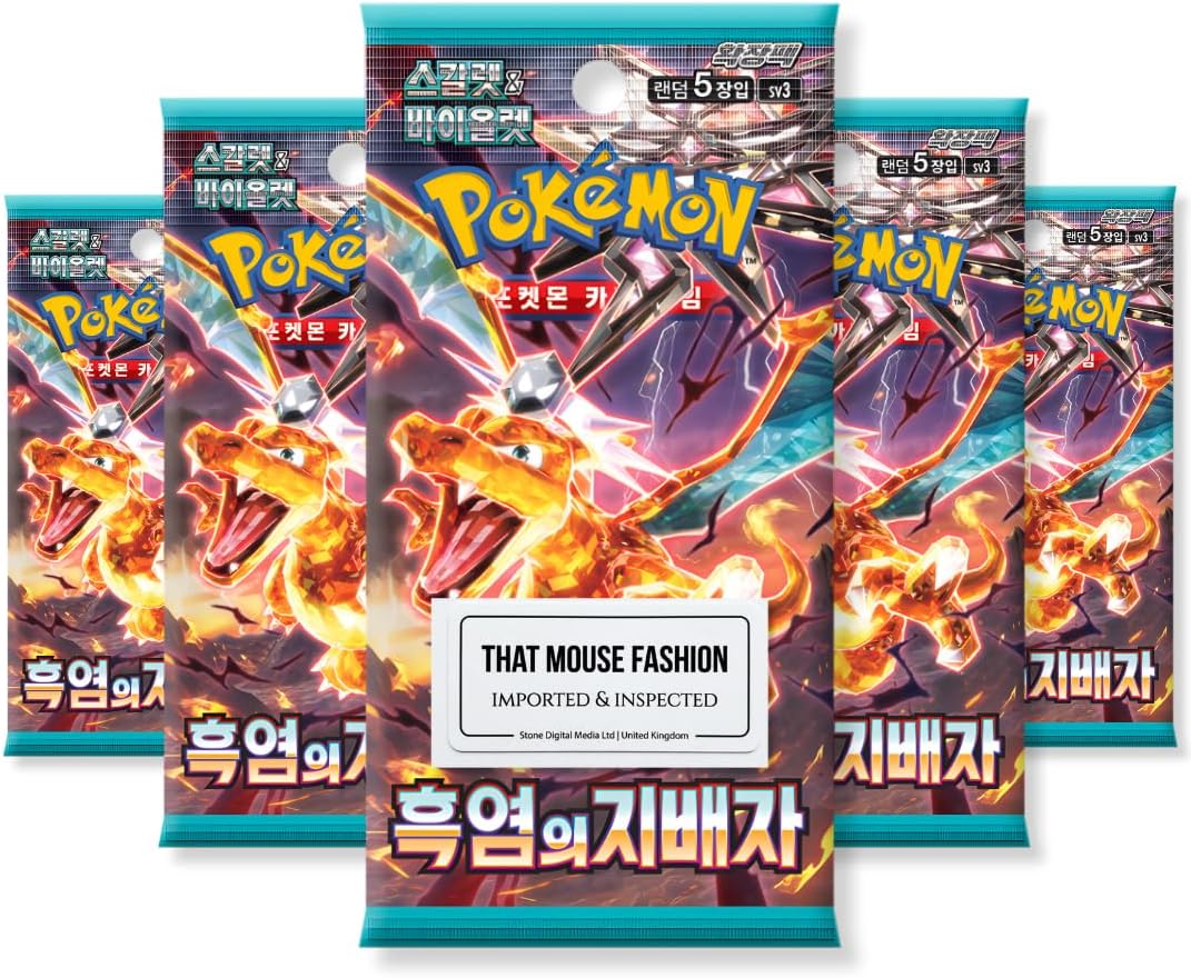 Obsidian Flames Kara Alevlerin Hükümdarı Kore 5 Güçlendirici Paket | TCYM Onaylı | Kore Pokemon Kartları | Pokemon Obsidian Flames Güçlendirici Paketleri | Pokémon Scarlet ve Violet | That Mouse