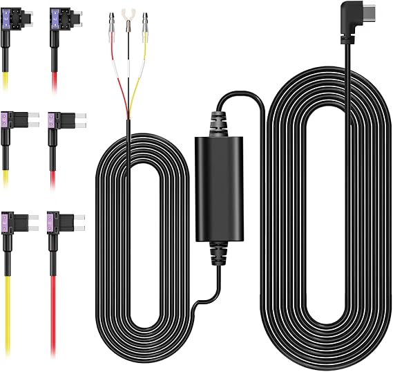 BOTSLAB Type C Hardwire Kit with Fuse Tap, Exclusive for BOTSLAB Dash Cam G980H  G980H Pro  G980H Multi-Channel, Supports Parking Mode, Includes Double-3 Fuses Tap