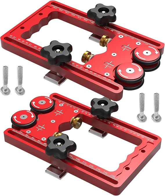 Table Saw Pressing Feeder Bearing Roller, 160mm Double Wheel Bearing Stock Roller with One-Way Wheel Aluminum Alloy Table Saw Feeder Guide Table Saw Stock Rollers (2)