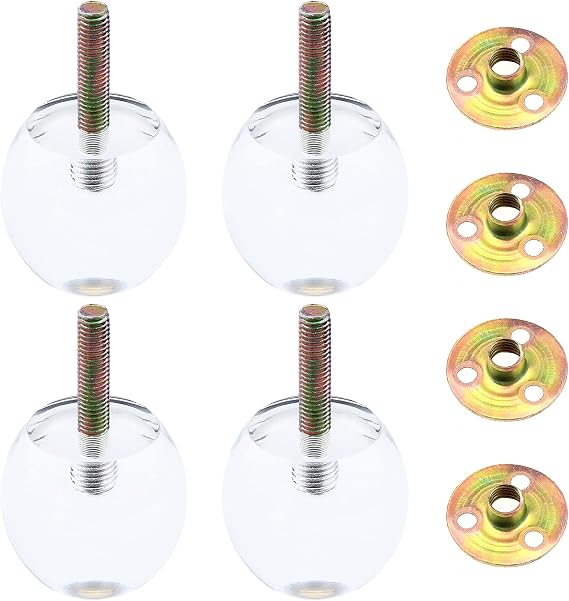 4pcs 2 Inch Height Clear Acrylic Funiture Legs, 2.29 Inch Diameter